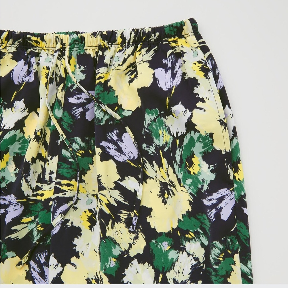 Uniqlo Satin Drape Jogger Trouser Floral Print Women's Pants Size XL - Picture 2 of 8